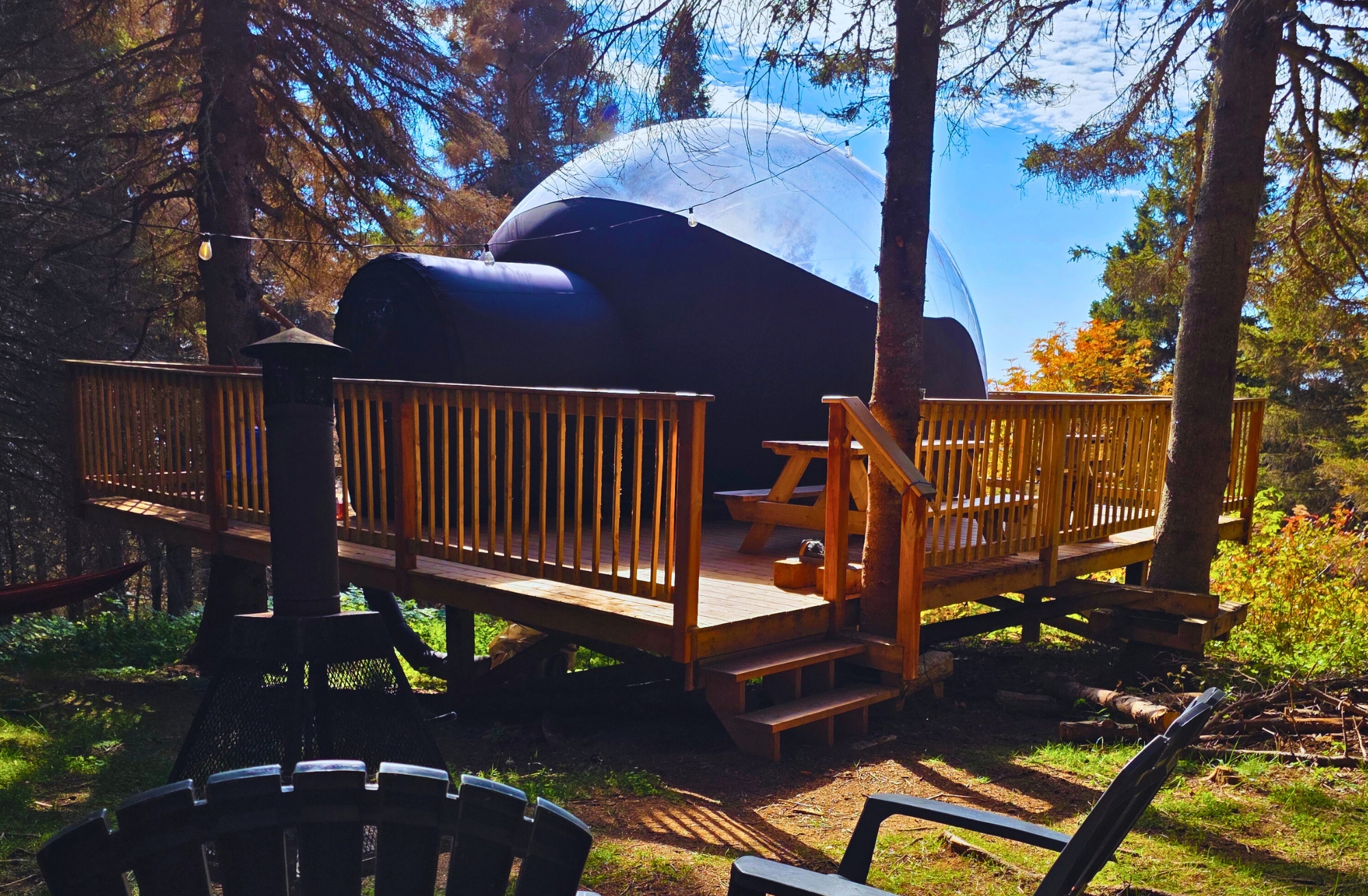 Bulle Crépuscule - Hébergement glamping avec vue sur mer à Percé, Gaspésie